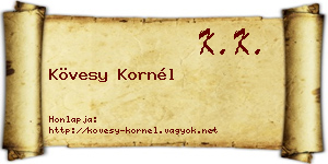Kövesy Kornél névjegykártya