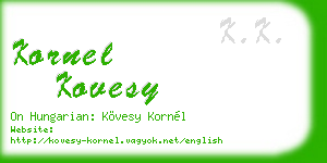 kornel kovesy business card